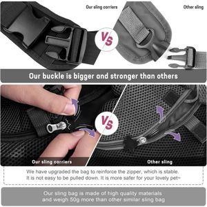 YUDODO Pet Dog Sling Carrier Breathable Mesh Travel Safe Sling Carrier Medium